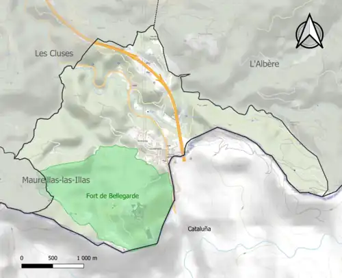 Carte de la ZNIEFF de type 1 sur la commune.