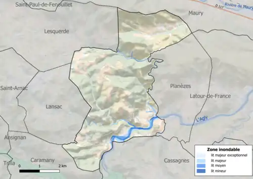 Carte des zones inondables.