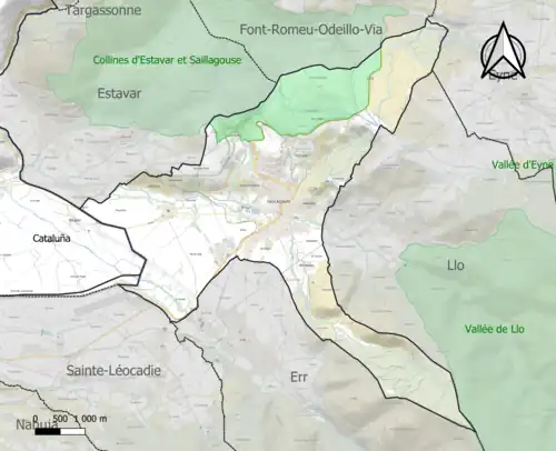Carte de la ZNIEFF de type 1 sur la commune.