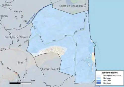 Carte des zones inondables.