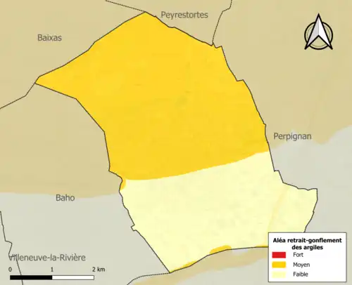 Carte des zones d'aléa retrait-gonflement des argiles.