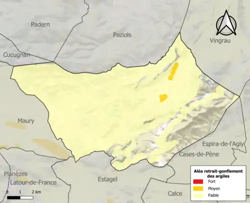 Carte des zones d'aléa retrait-gonflement des argiles.