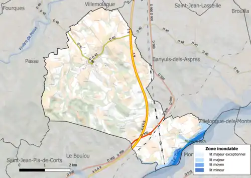 Carte des zones inondables.