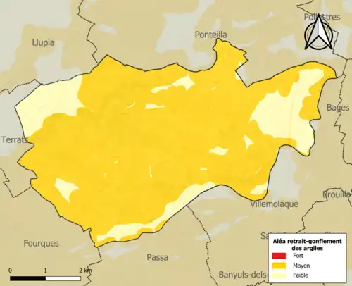 Carte des zones d'aléa retrait-gonflement des argiles.