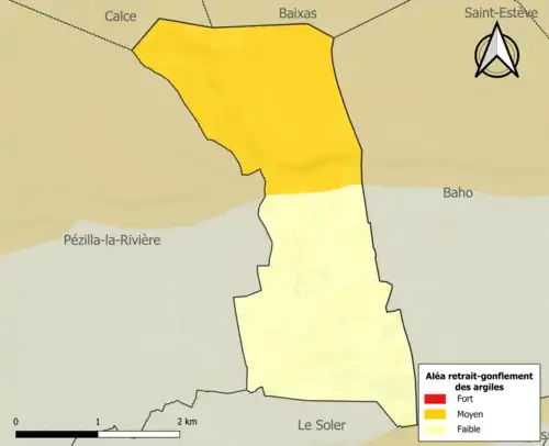 Carte des zones d'aléa retrait-gonflement des argiles.
