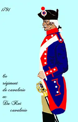 6e&nbsp;régiment de cavalerie à partir de 1791