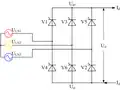 Montage triphasé à 6 thyristors sans inductance