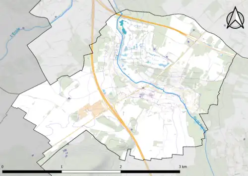 Carte montrant en couleurs le relief d'une commune