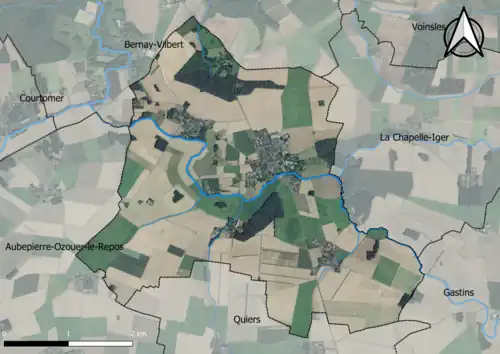 Carte orhophotogrammétrique de la commune.