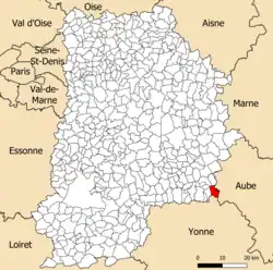 Localisation dans le département de Seine-et-Marne.