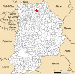 Localisation dans le département de Seine-et-Marne.