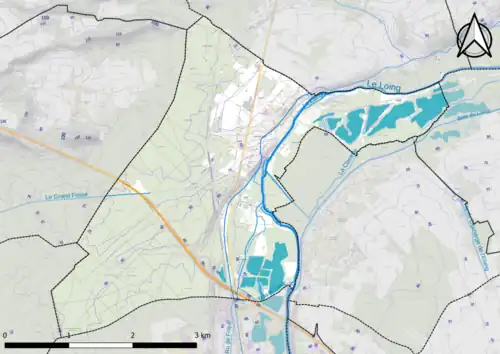 Carte montrant en couleurs le relief d'une commune