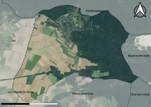 Carte orthophotogrammétrique de la commune.