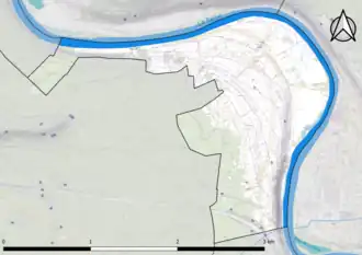 Carte montrant en couleurs le relief d'une commune