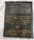 La plaque commémorative sur le lieu de monastère derviche, S. Negovanović