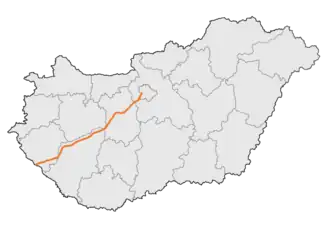 Carte de la route principale 7