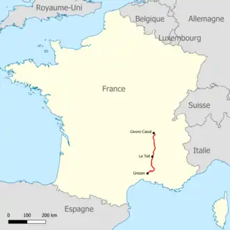 Voir la carte de la ligne.
