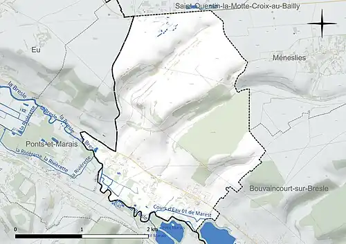 Carte hydrographique de la commune.