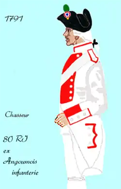 80e&nbsp;régiment d’infanterie de ligne de 1791 à 1795