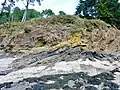 La falaise côté ouest de l'anse de Porsisquin.