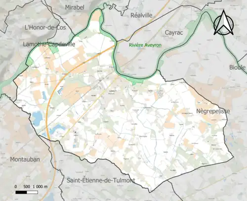 Carte de la ZNIEFF de type 1 sur la commune.