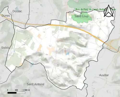 Carte de la ZNIEFF de type 1 sur la commune.
