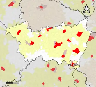 Localisation de l'aire d'attraction du Thillot dans le département des Vosges.