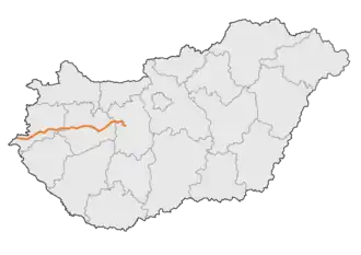 Carte de la route principale 8