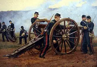 un de Bange en action (1898) peinture d'Étienne-Prosper Berne-Bellecour.