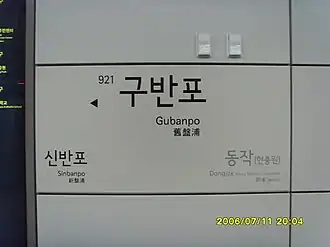 Panneau de la station.