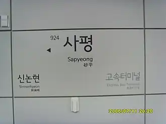 Panneau de la station en 2009.