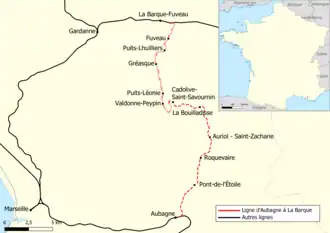 Voir la carte de la ligne.