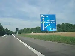 L'A15 au niveau de Fernelmont et en direction de Mons.