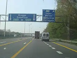 L'échangeur de Moorsele, croisement entre l'A19 et l'A17.
