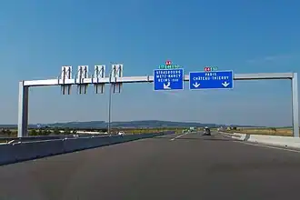 Extrémité Ouest de l'A344, bifurcations vers l'A4.
