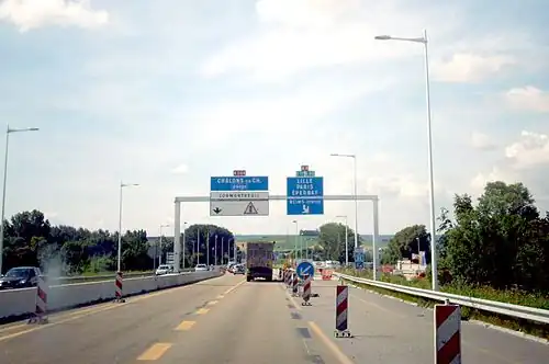 L'A34 (N244) au niveau de l'échangeur de Cormontreuil