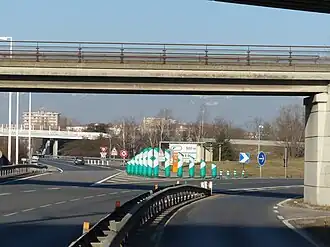 Séparation A40-A411 direction Genève.