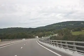 Tablier sud du viaduc de Poncin.
