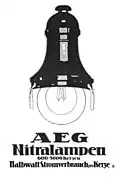 Réclame pour l'ampoule Nitra d'AEG (1913).