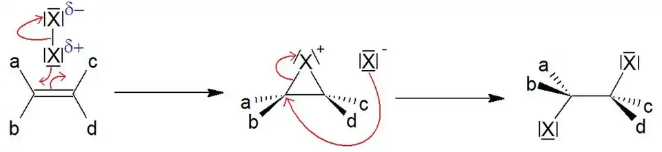 Addition d'un dihalogène