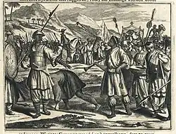Vasco de Gama arrive auprès du Zamorin de Calicut, v. 1672