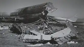 L'épave du vol 782, photographiée après l'accident.