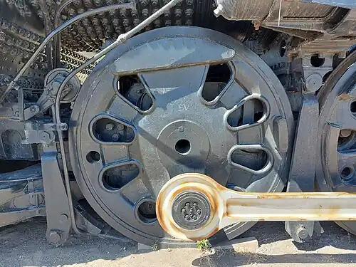 Une roue Baldwin Disc sur une Northern du Santa Fe.