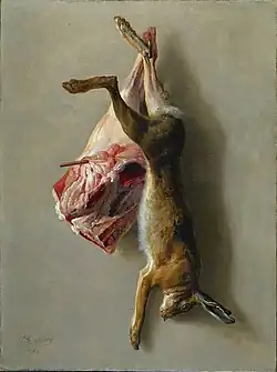 Jean-Baptiste Oudry, Nature morte au lapin et au gigot d'agneau (1742)