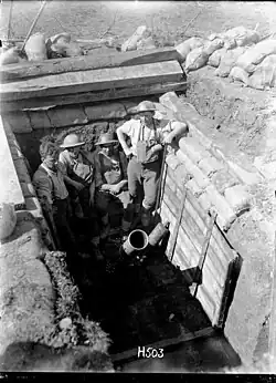 Vue sur une batterie de mortiers de tranchée néo-zélandaise