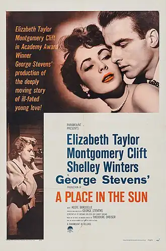 Description de l'image A Place in the Sun (1959 reissue poster).jpg.