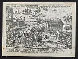 Arrivée de François à Anvers, 19 et 22 février 1582 (Prentenkabinet de l'université d'Anvers).