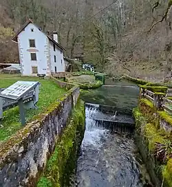 La Doue canalisée et l'ancien moulin..