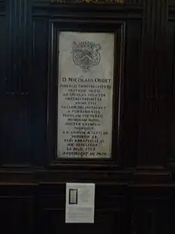 Plaque commémorative dédiée à Nicolaus Oudet.