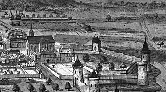 L'abbaye Saint-Georges en 1644.